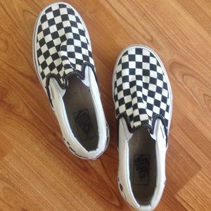 Checkered Vans slip ons women's size 8 slipons